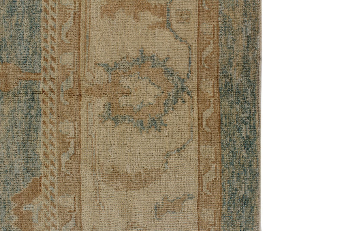 12x18 Light Blue and Ivory Turkish Oushak Rug
