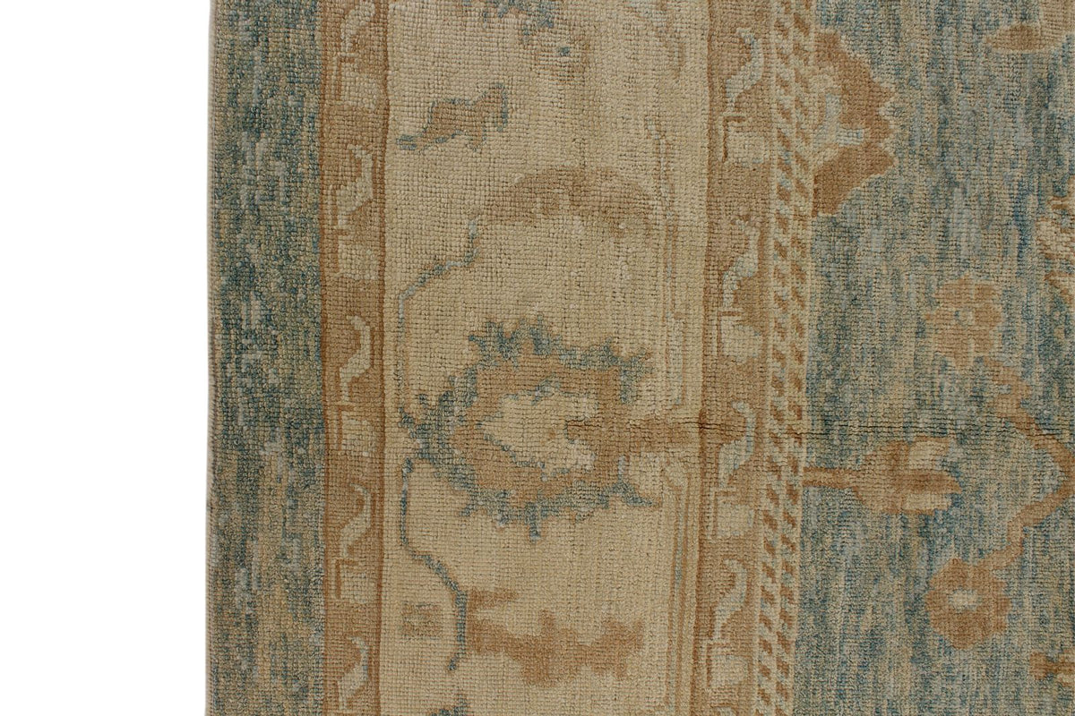 12x18 Light Blue and Ivory Turkish Oushak Rug