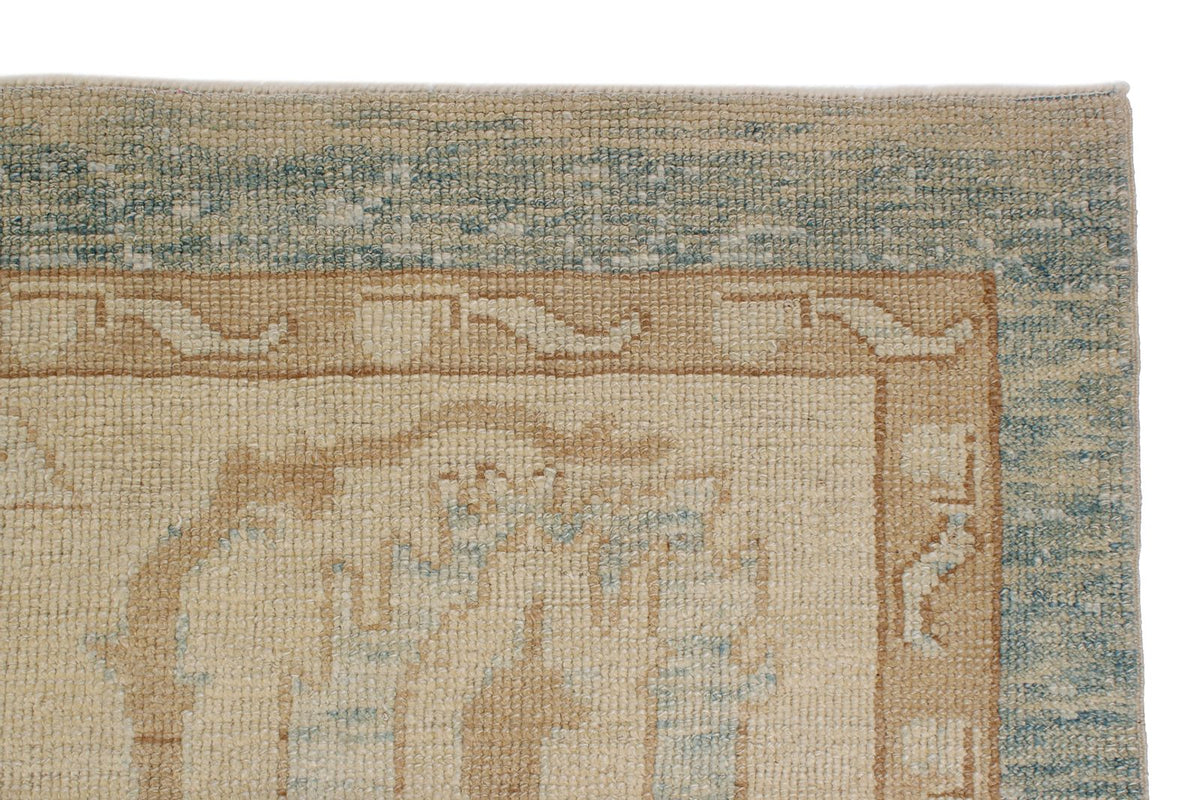 12x18 Light Blue and Ivory Turkish Oushak Rug
