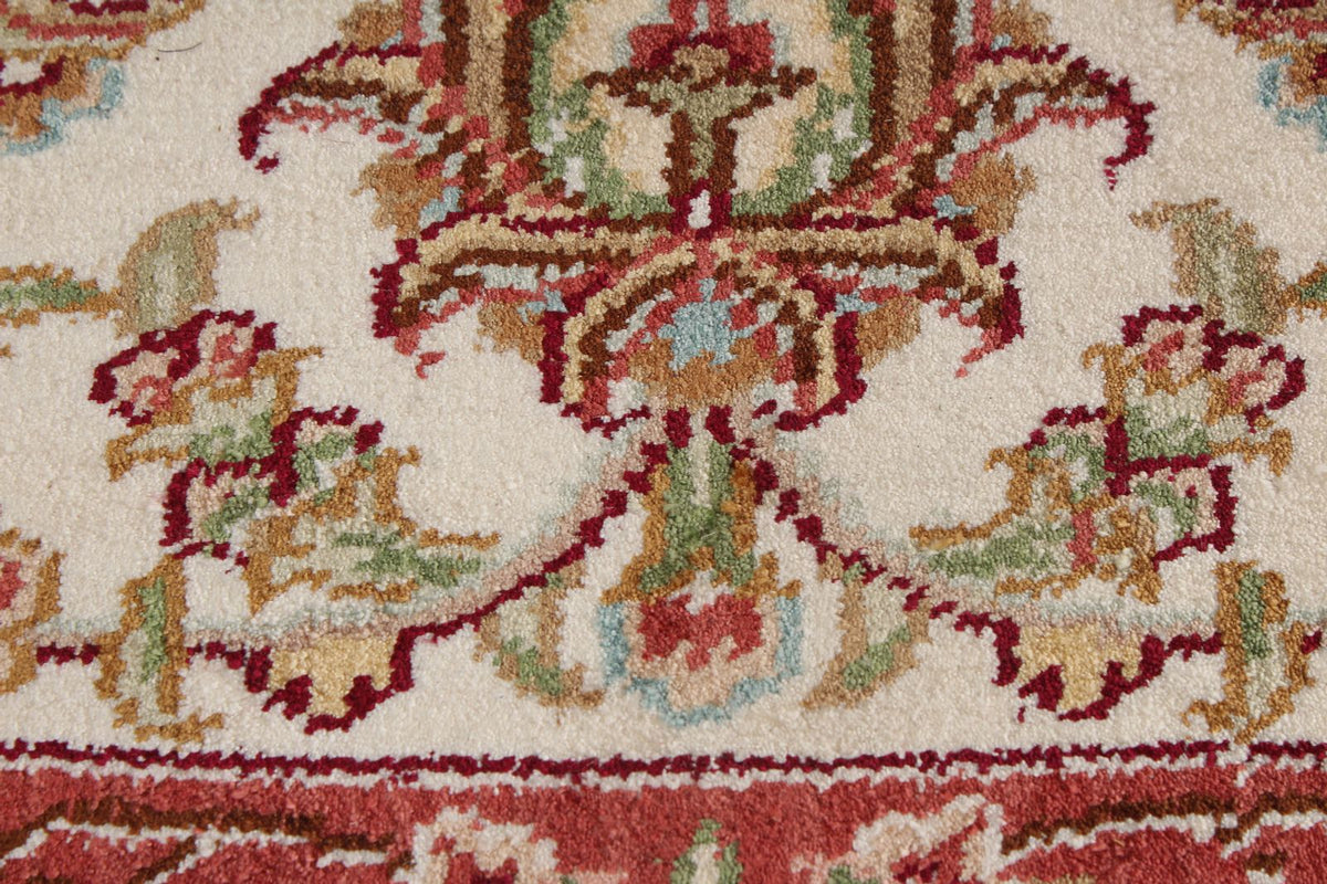 7x10 Blue and Ivory Turkish Silk Rug