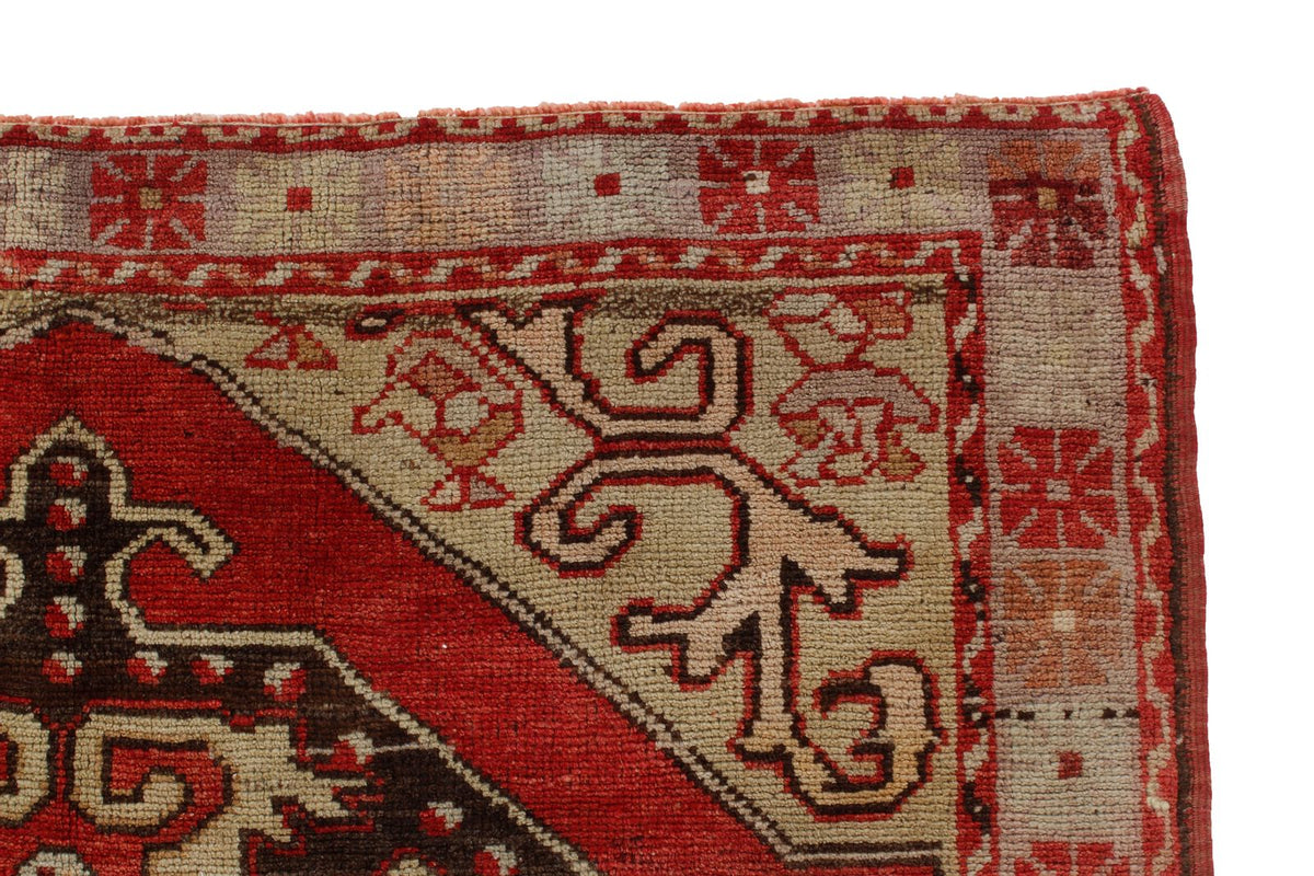 4x9 Red and Gray Turkish Tribal Runner