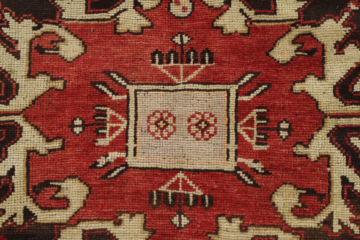 4x9 Red and Gray Turkish Tribal Runner