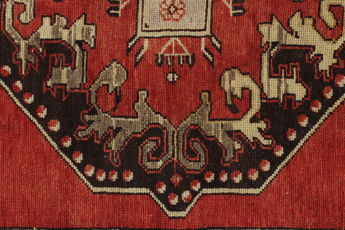 4x9 Red and Gray Turkish Tribal Runner