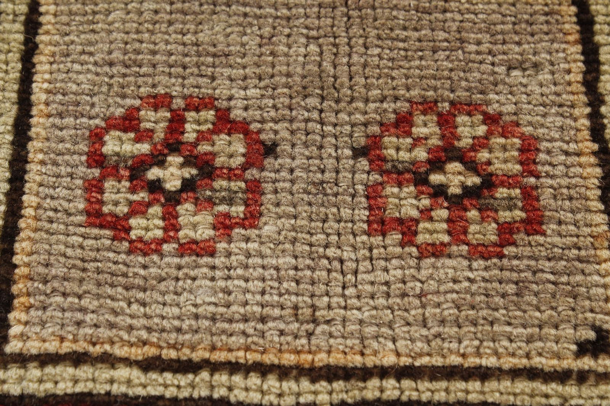 4x9 Red and Gray Turkish Tribal Runner