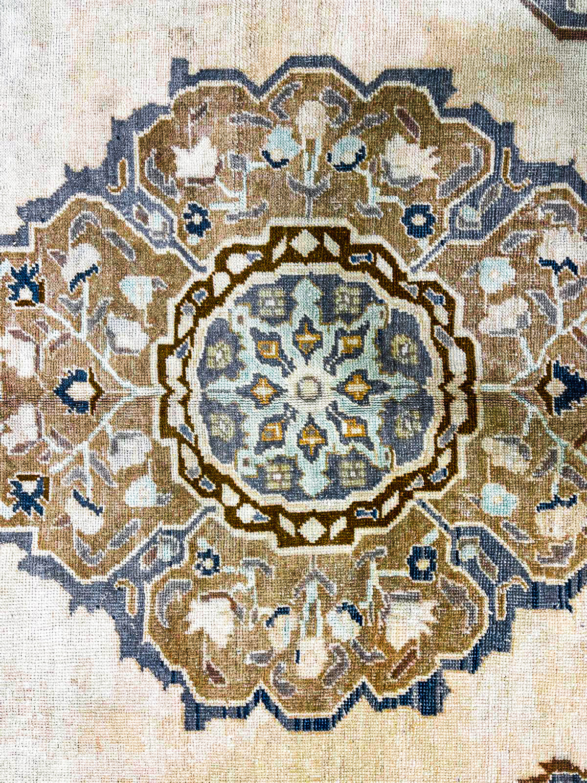 5x11 Ivory and Green Turkish Tribal Runner