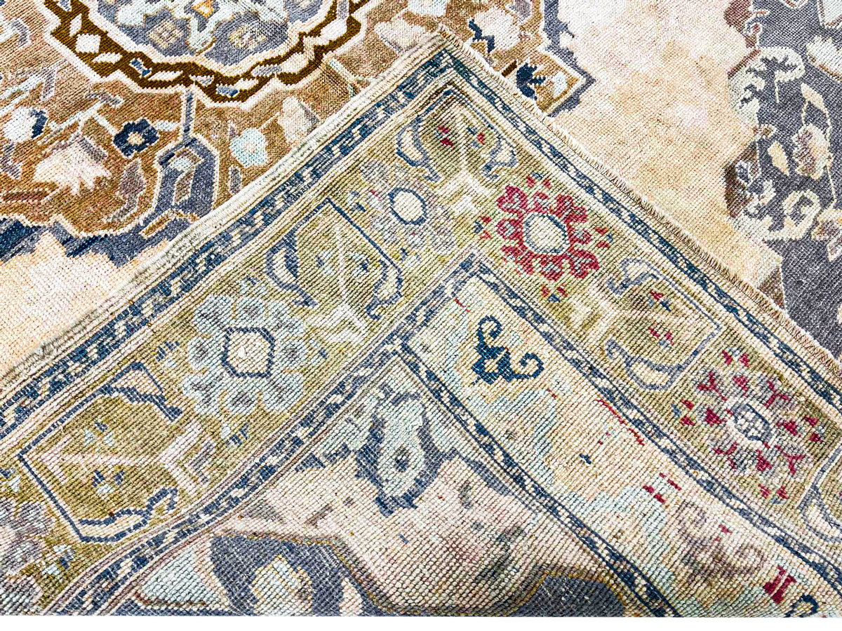 5x11 Ivory and Green Turkish Tribal Runner