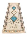3x9 Ivory and Brown Turkish Tribal Runner
