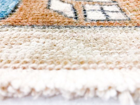 3x9 Ivory and Brown Turkish Tribal Runner