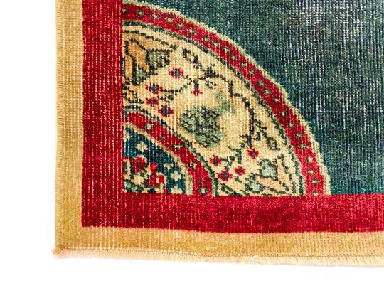 3x10 Green and Red Turkish Tribal Runner
