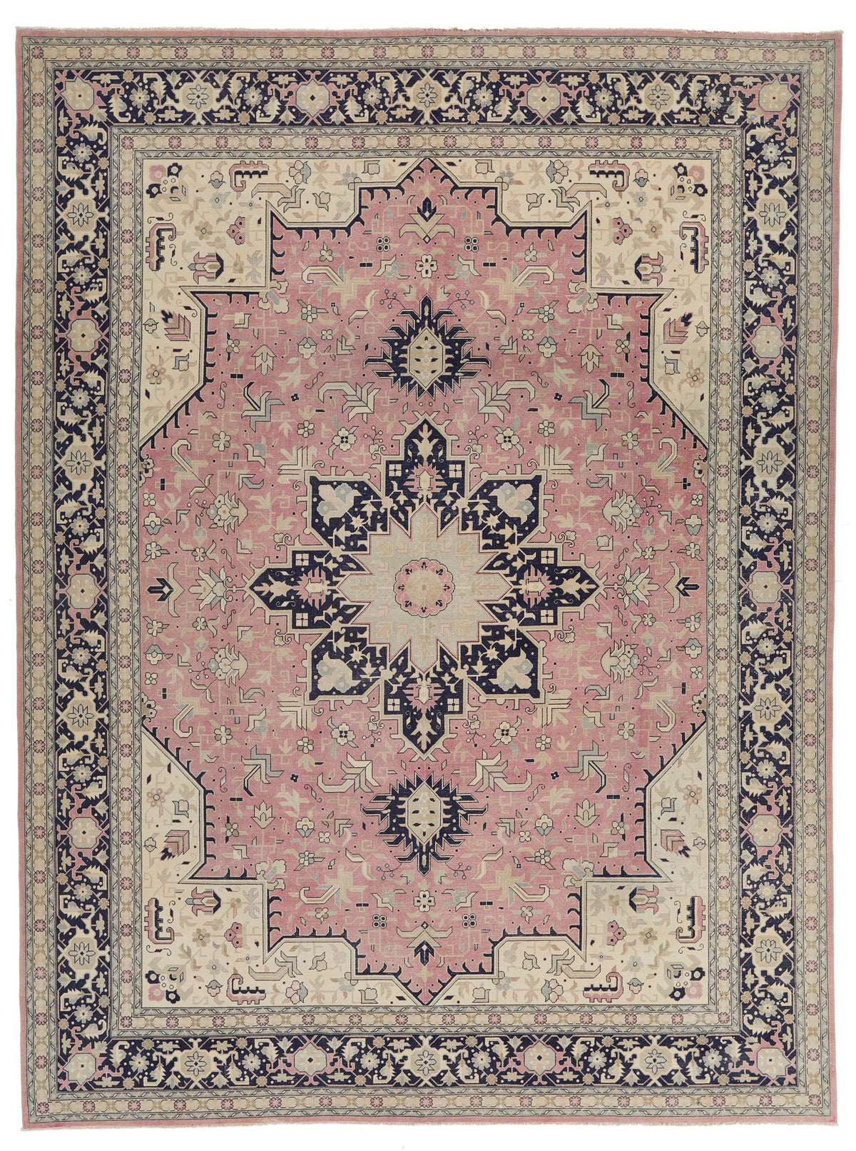 9x12 Pink and Navy Persian Traditional Rug