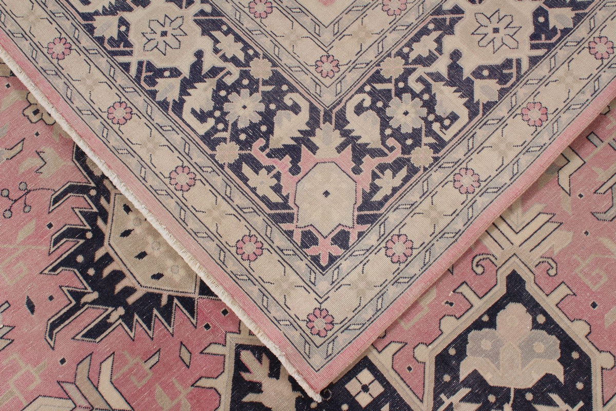 9x12 Pink and Navy Persian Traditional Rug