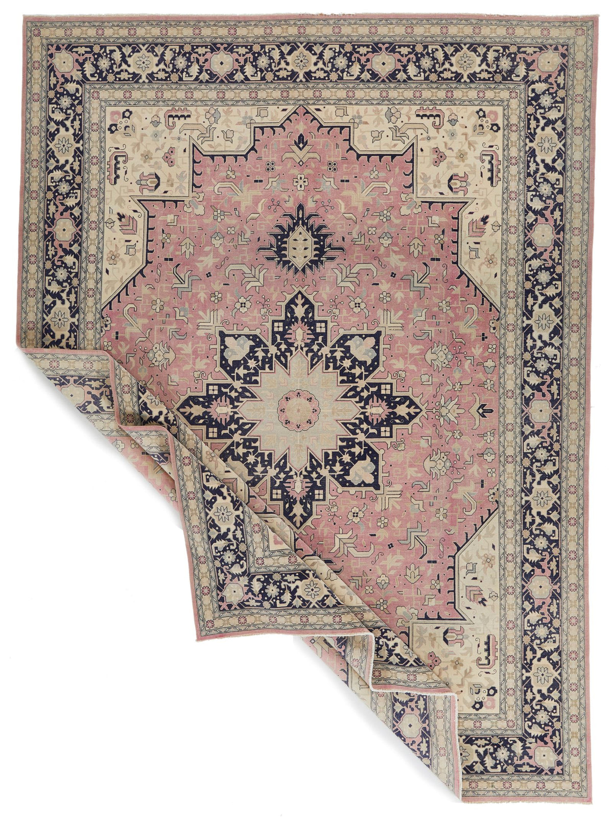 9x12 Pink and Navy Persian Traditional Rug