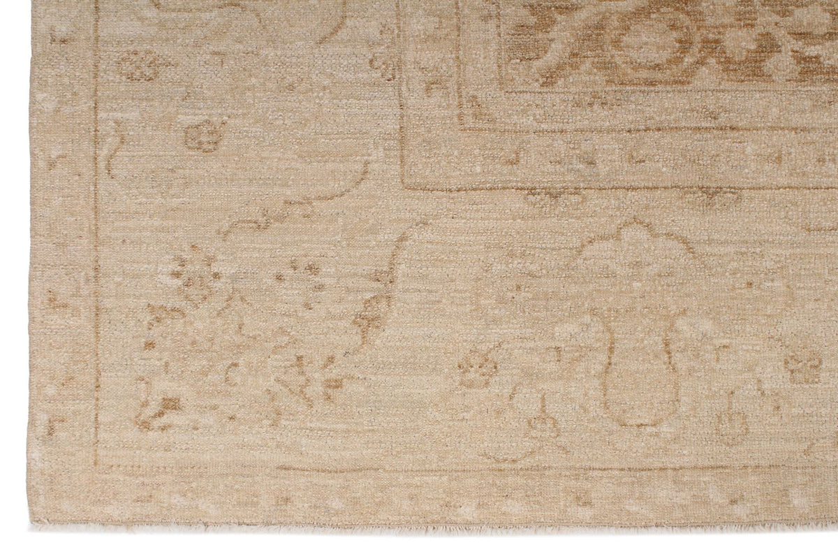 8x12 Brown and Ivory Turkish Oushak Rug