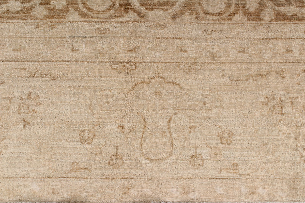 8x12 Brown and Ivory Turkish Oushak Rug