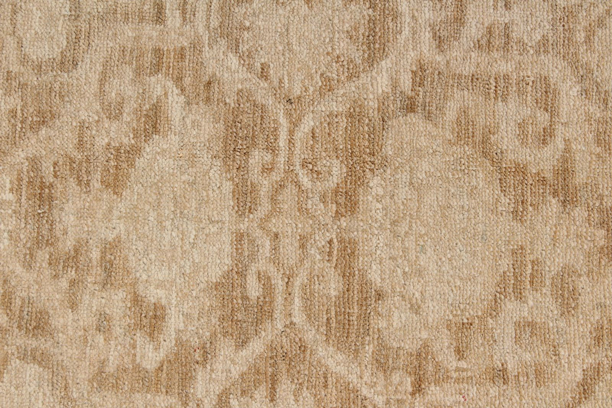 8x12 Brown and Ivory Turkish Oushak Rug