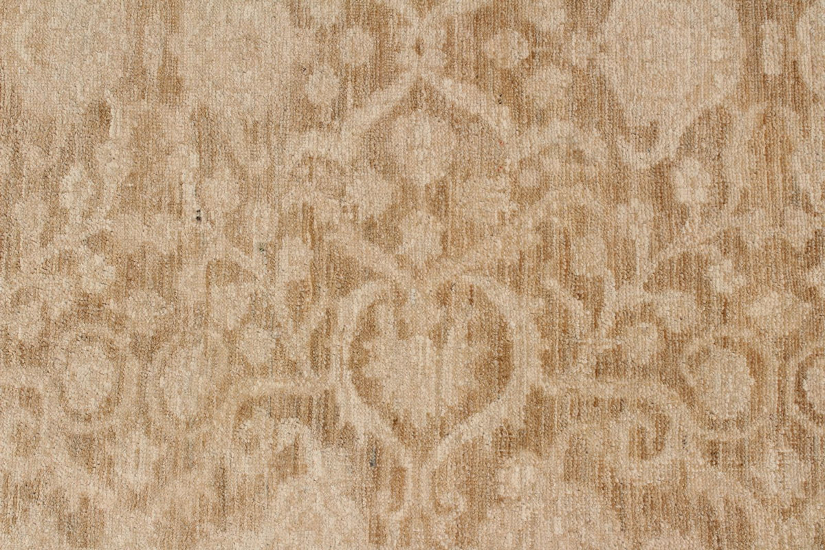8x12 Brown and Ivory Turkish Oushak Rug