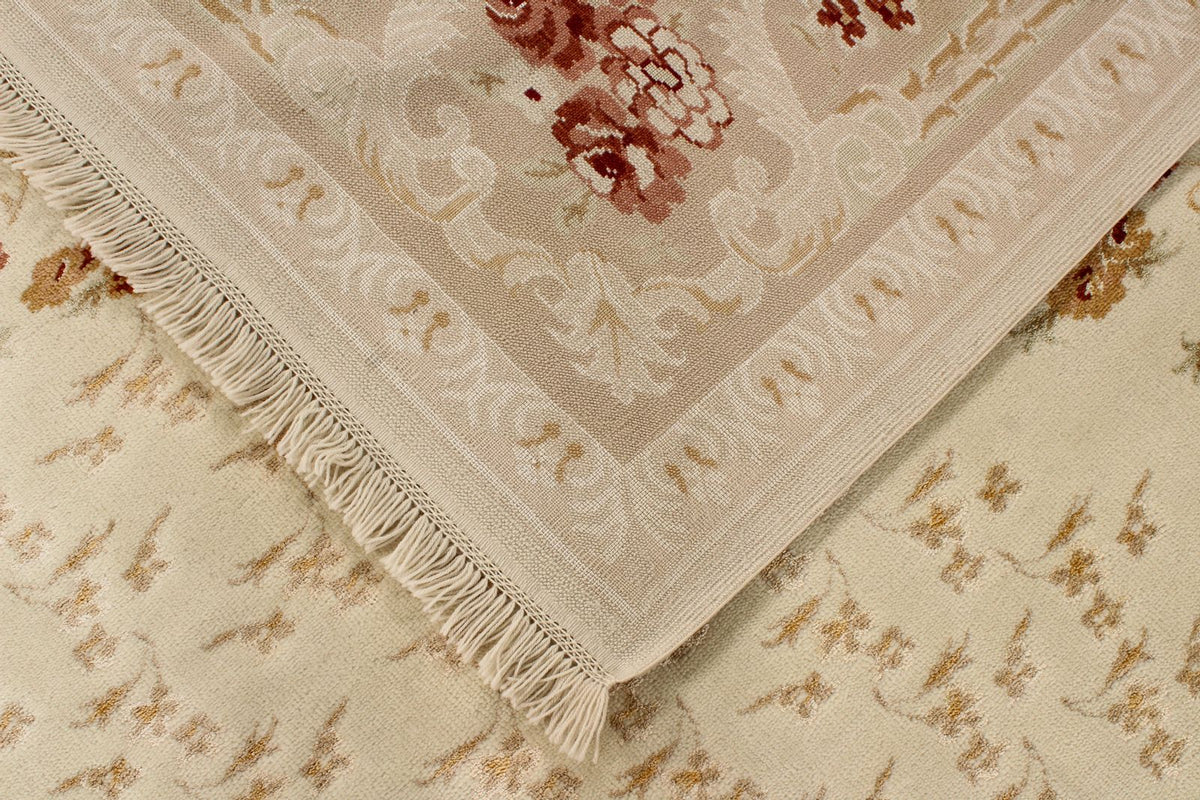 8x10 Ivory and Beige Turkish Traditional Rug