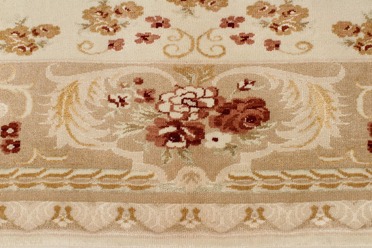 8x10 Ivory and Beige Turkish Traditional Rug