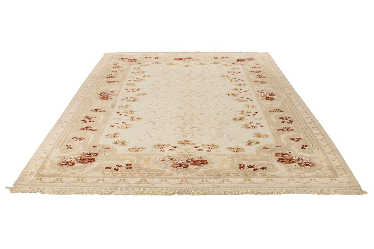 8x10 Ivory and Beige Turkish Traditional Rug