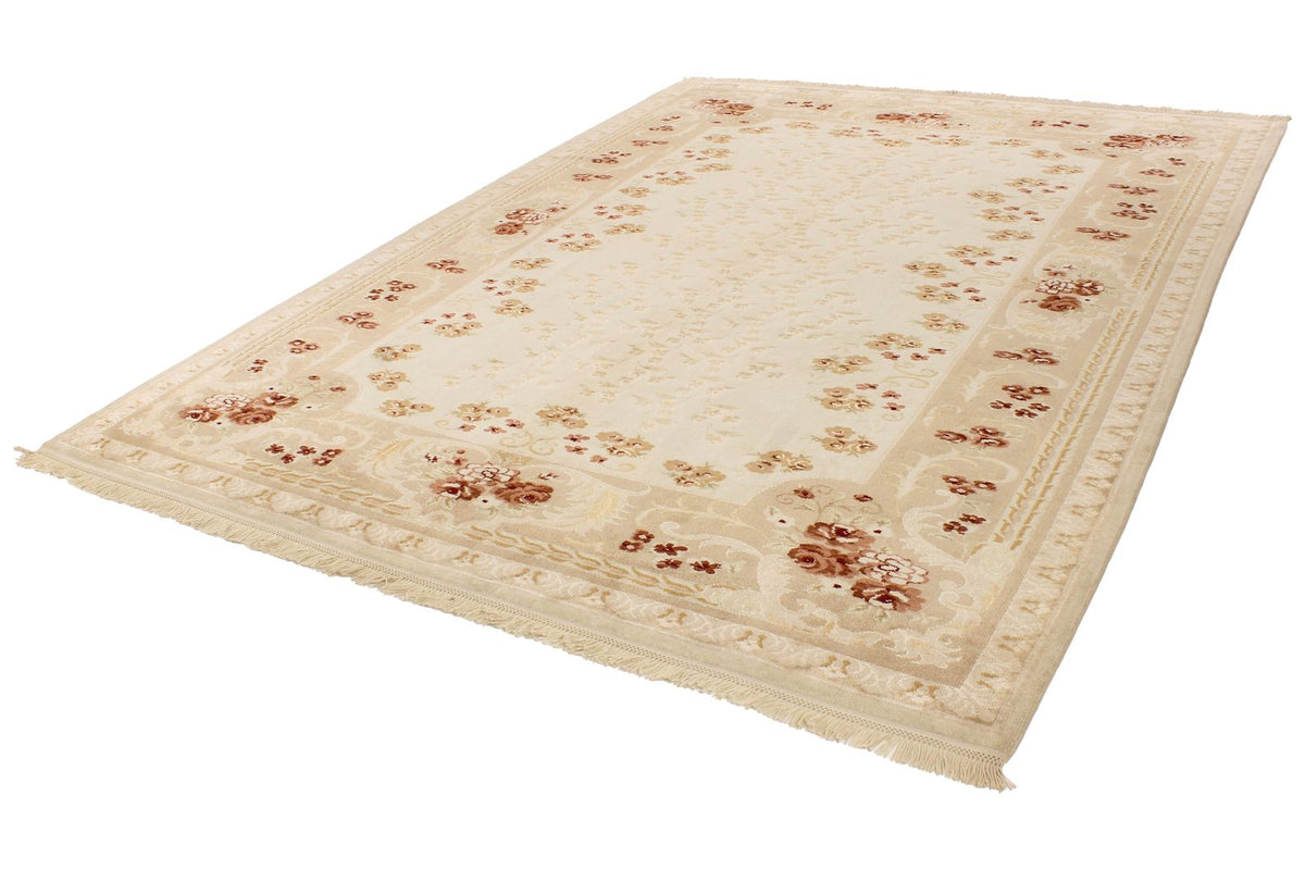 8x10 Ivory and Beige Turkish Traditional Rug