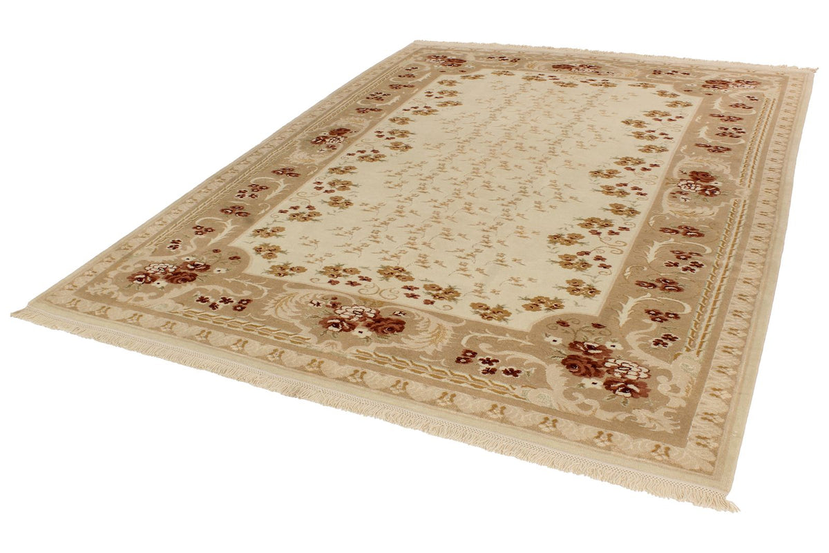 8x10 Ivory and Beige Turkish Traditional Rug