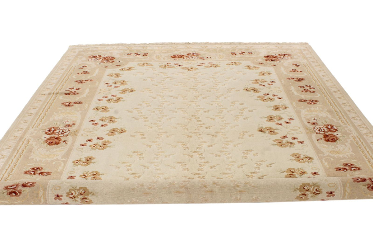 8x10 Ivory and Beige Turkish Traditional Rug