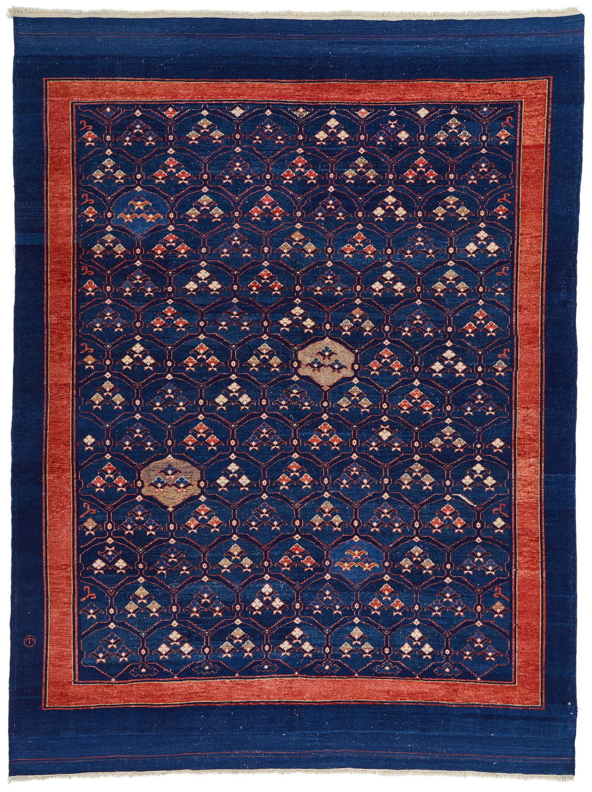 7x9 Multicolor and Red Modern Contemporary Rug