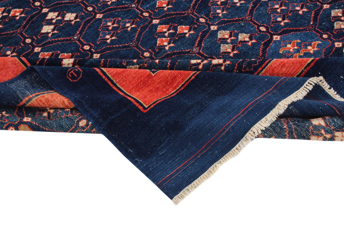 7x9 Multicolor and Red Modern Contemporary Rug