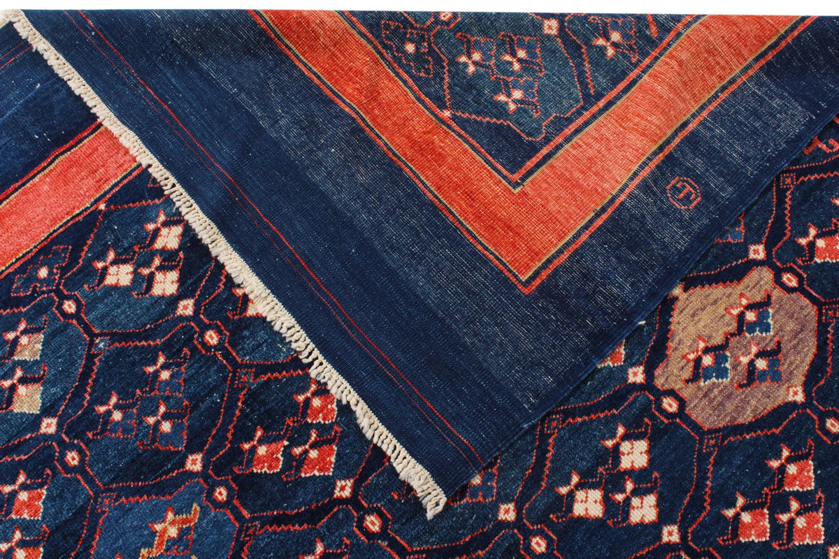 7x9 Multicolor and Red Modern Contemporary Rug