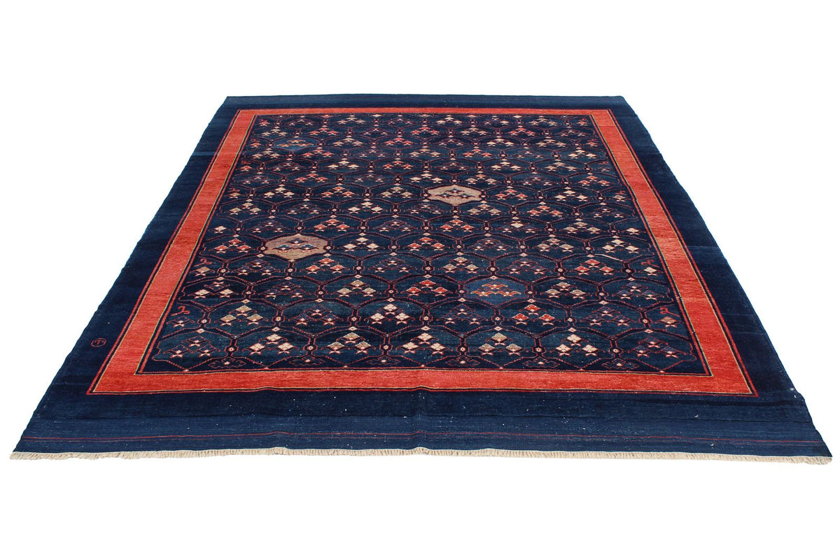 7x9 Multicolor and Red Modern Contemporary Rug