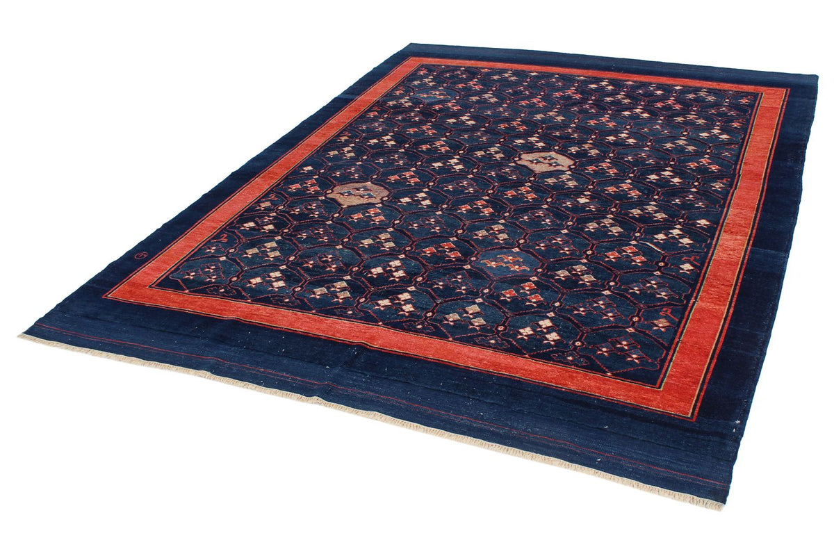 7x9 Multicolor and Red Modern Contemporary Rug