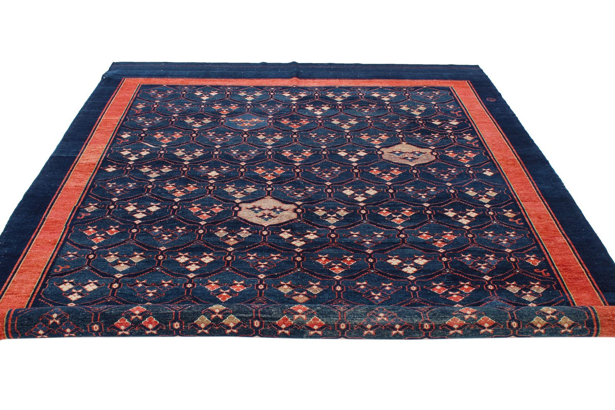 7x9 Multicolor and Red Modern Contemporary Rug
