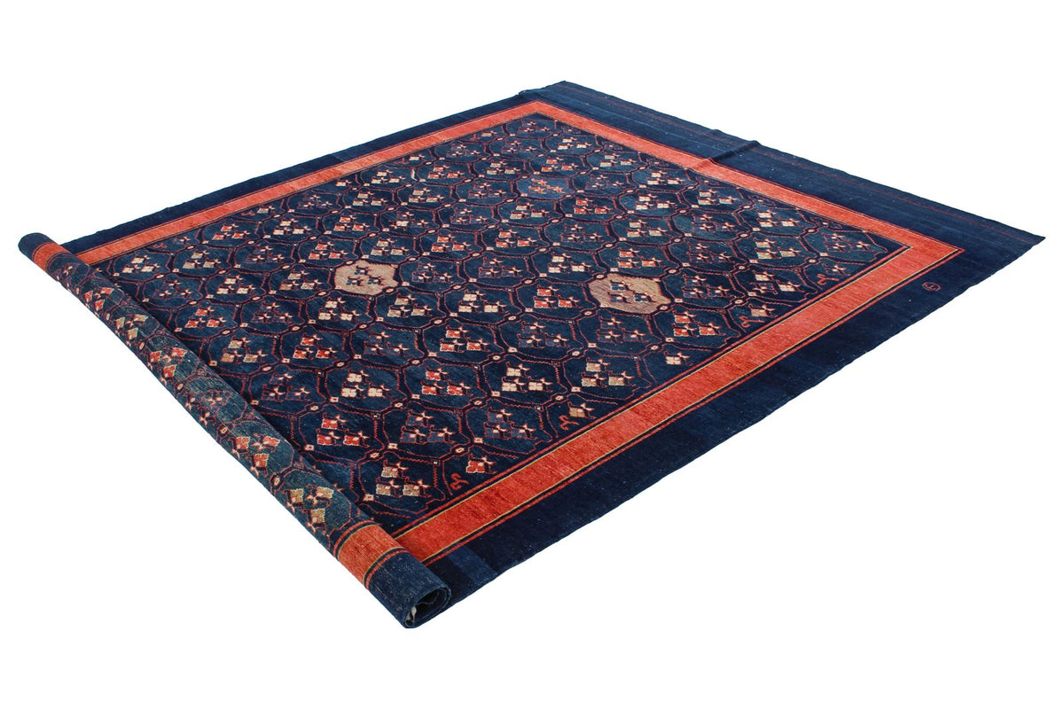 7x9 Multicolor and Red Modern Contemporary Rug