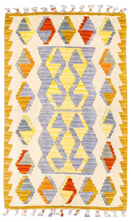 2x3 Multicolor Turkish Tribal Rug