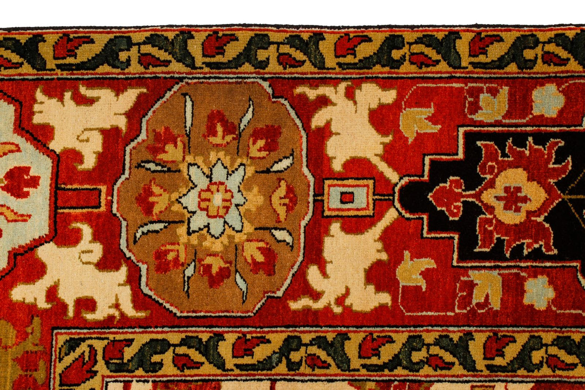 8x10 Ivory and Red Turkish Traditional Rug