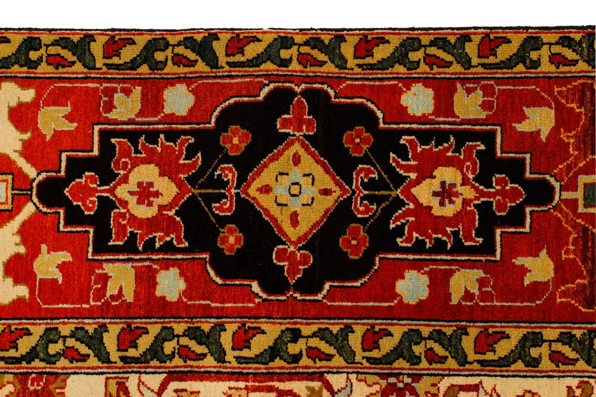 8x10 Ivory and Red Turkish Traditional Rug
