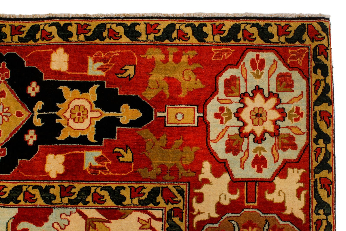 8x10 Ivory and Red Turkish Traditional Rug