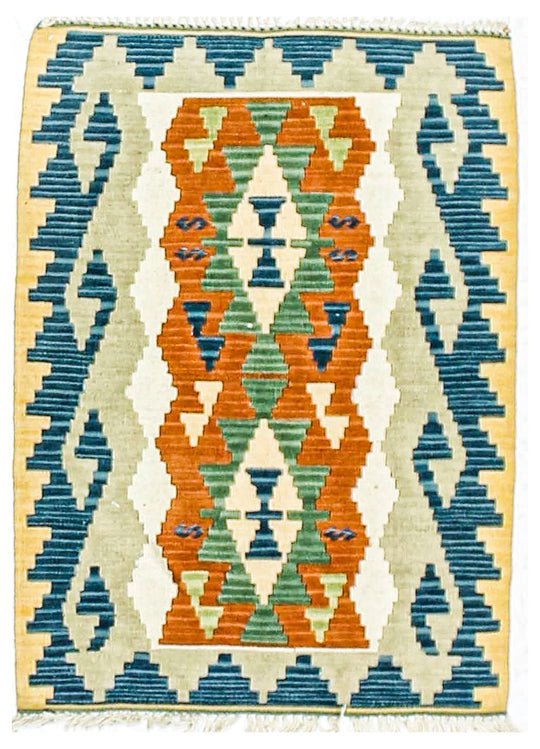 3x4 Multicolor and Multicolor Turkish Tribal Rug