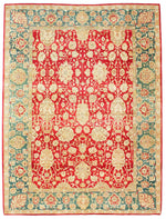 9x12 Red and Green Turkish Traditional Rug