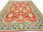 9x12 Red and Green Turkish Traditional Rug