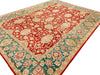 Vintage Handmade 9x12 Red and Green Anatolian Turkish Oushak Distressed Area Rug
