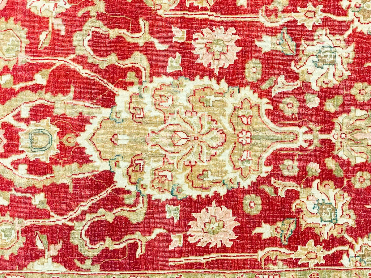 9x12 Red and Green Turkish Traditional Rug