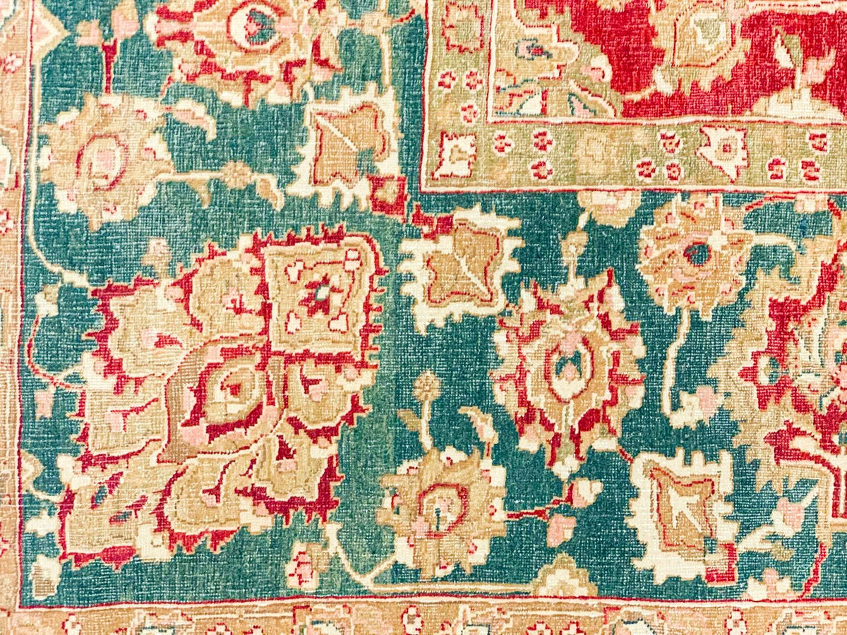 9x12 Red and Green Turkish Traditional Rug