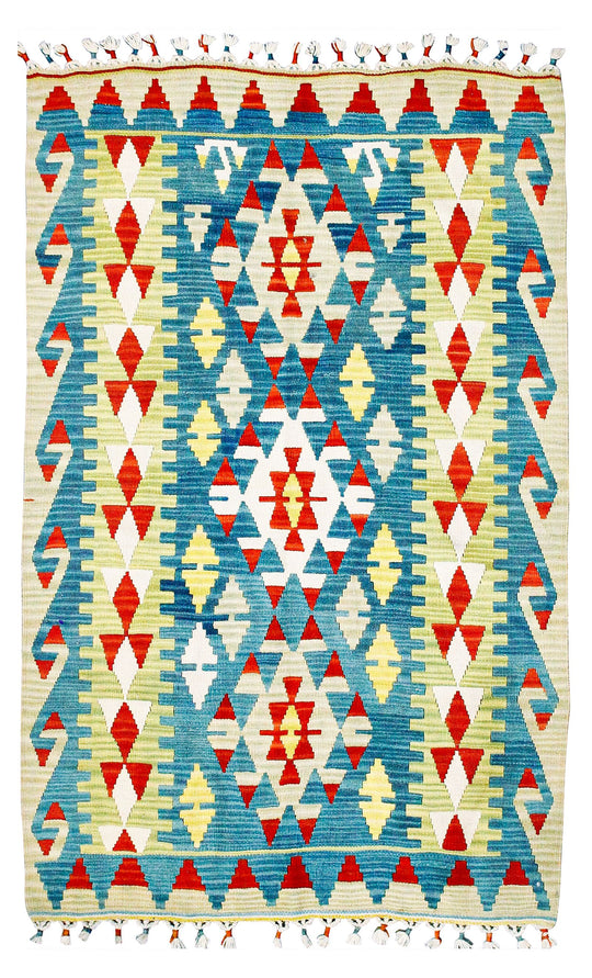 4x6 Multicolor Turkish Tribal Rug