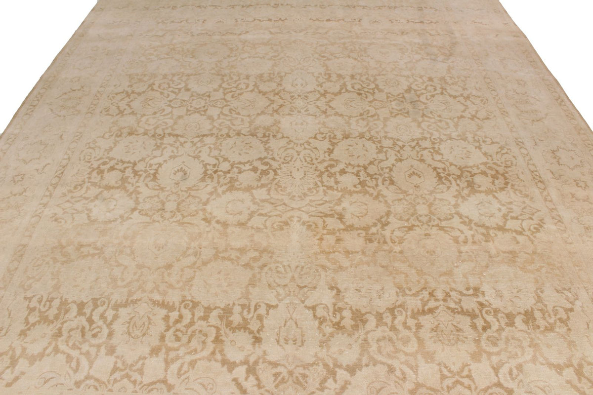 9x12 Brown and Ivory Turkish Traditional Rug