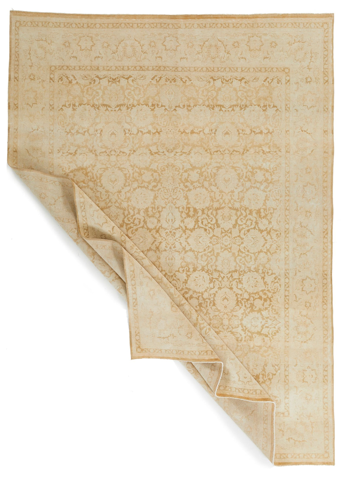 9x12 Brown and Ivory Turkish Traditional Rug