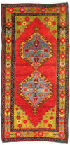 4x8 Red and Gold Turkish Tribal Rug