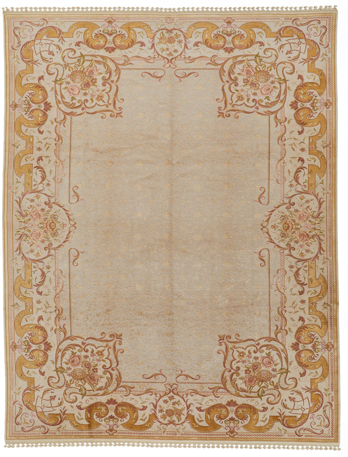 9x12 Ivory and Gray Turkish Traditional Rug