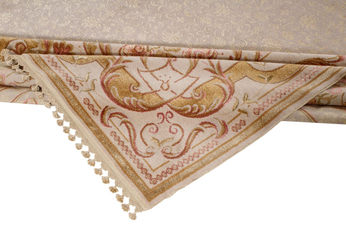 9x12 Ivory and Gray Turkish Traditional Rug