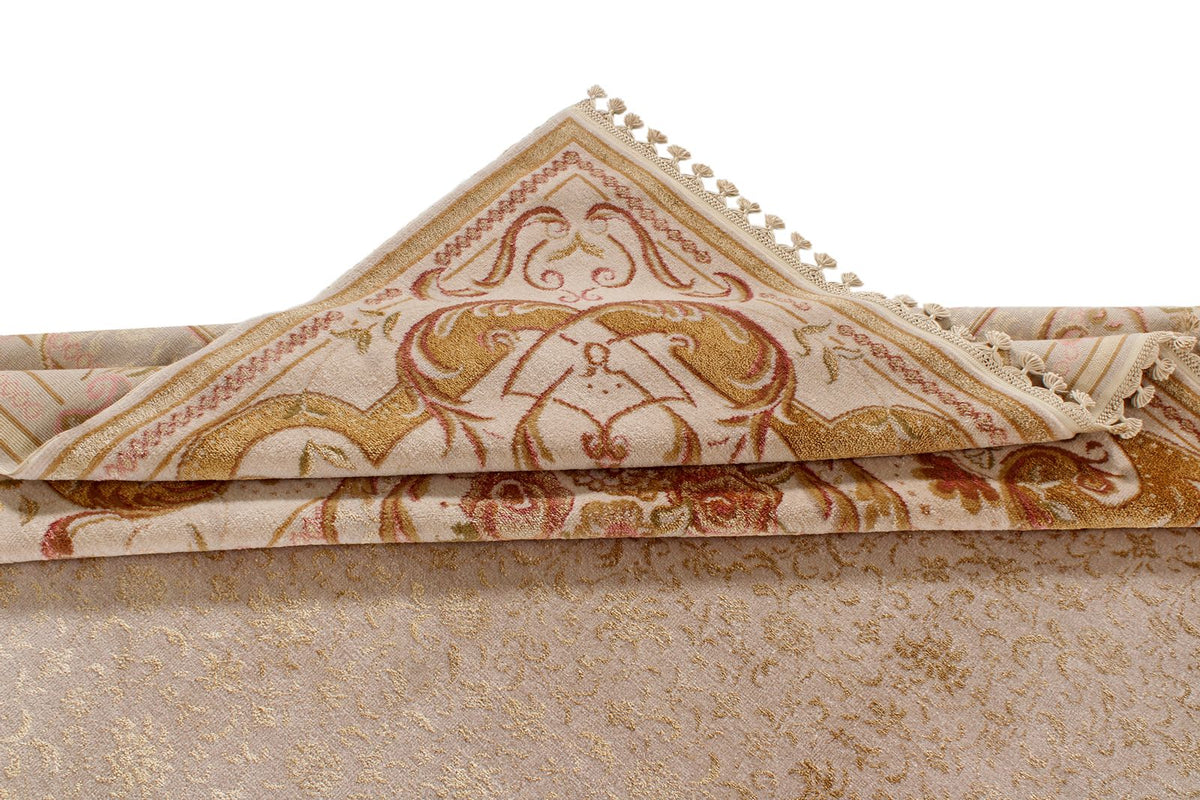 9x12 Ivory and Gray Turkish Traditional Rug